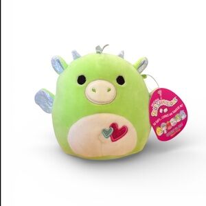 Squishmallows 5” Desmund Green Dragon Plush Valentine Hearts NWT